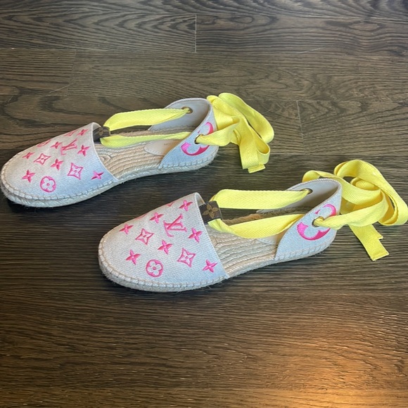 Louis Vuitton Canvas Monogram Starboard Wedge Espadrilles Rose Pop 2020 - Picture 2 of 5